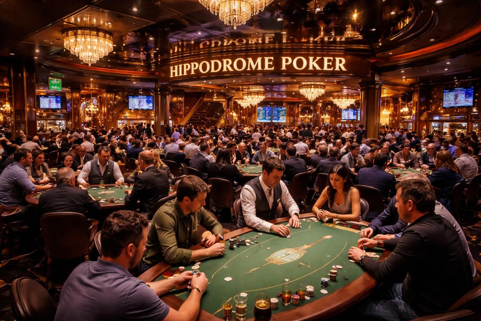 découvrez l'ambiance électrique et festive de la salle de poker the hippodrome à londres, un lieu incontournable pour les passionnés de poker et de divertissement.