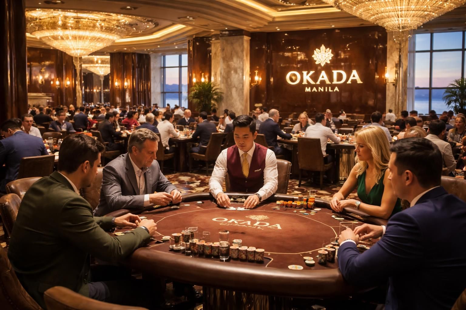 découvrez la salle de poker okada manila à manille, philippines, offrant une expérience de jeu inégalée avec des tables élégantes, une ambiance unique et des tournois passionnants pour tous les amateurs de poker.